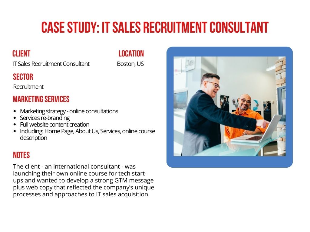 IT sales recruitment case study card