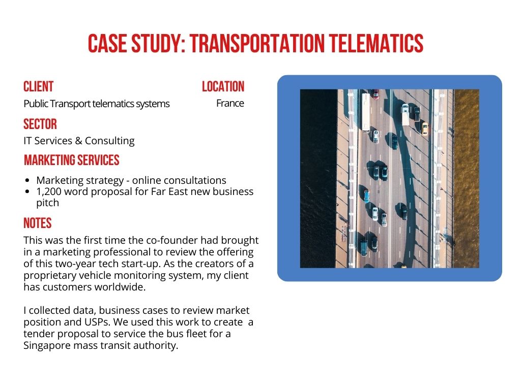 TRANSPORTATION TELEMATICS case study card